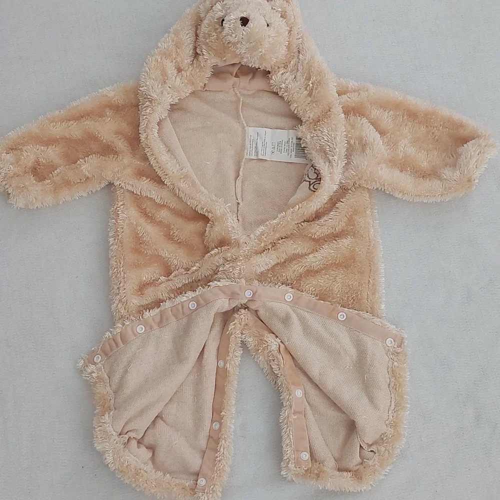 Tan Teddy Bear Baby Hooded Onesie/Costume NWOT